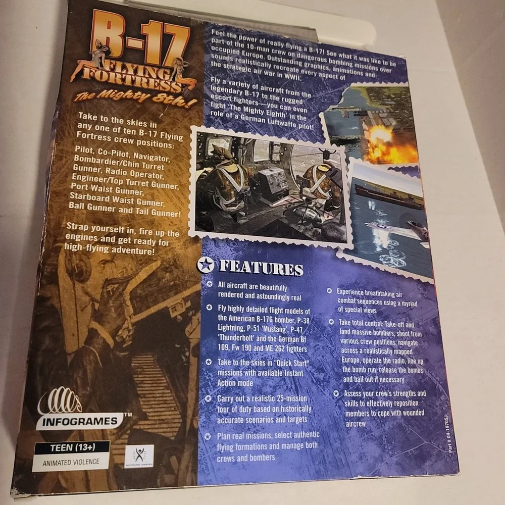 B-17 Flying Fortress - The Mighty 8th - (PC, WINDOWS 95/98ME ) Big Box PC Game.